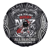 All Black NZL Rugby Champions Spare Tire Cover Maori Warrior DT02 - Polynesian Pride