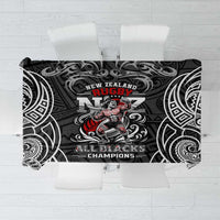 All Black NZL Rugby Champions Tablecloth Maori Warrior DT02 Black - Polynesian Pride