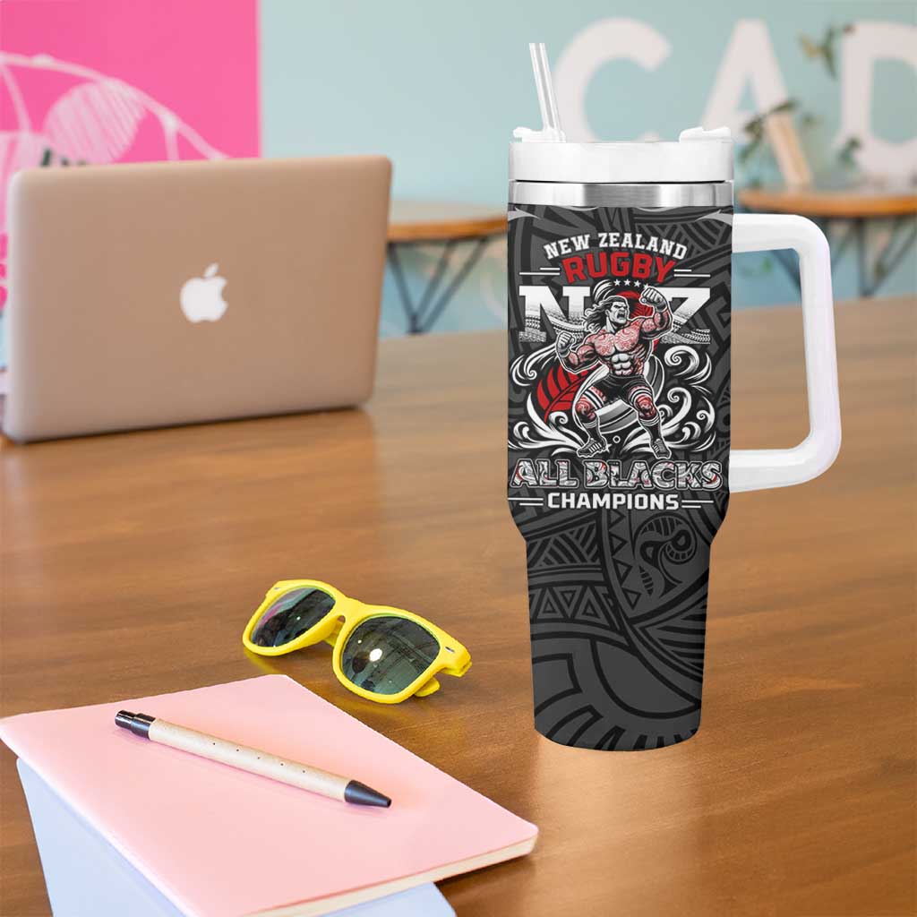 All Black NZL Rugby Champions Tumbler With Handle Maori Warrior DT02 - Polynesian Pride