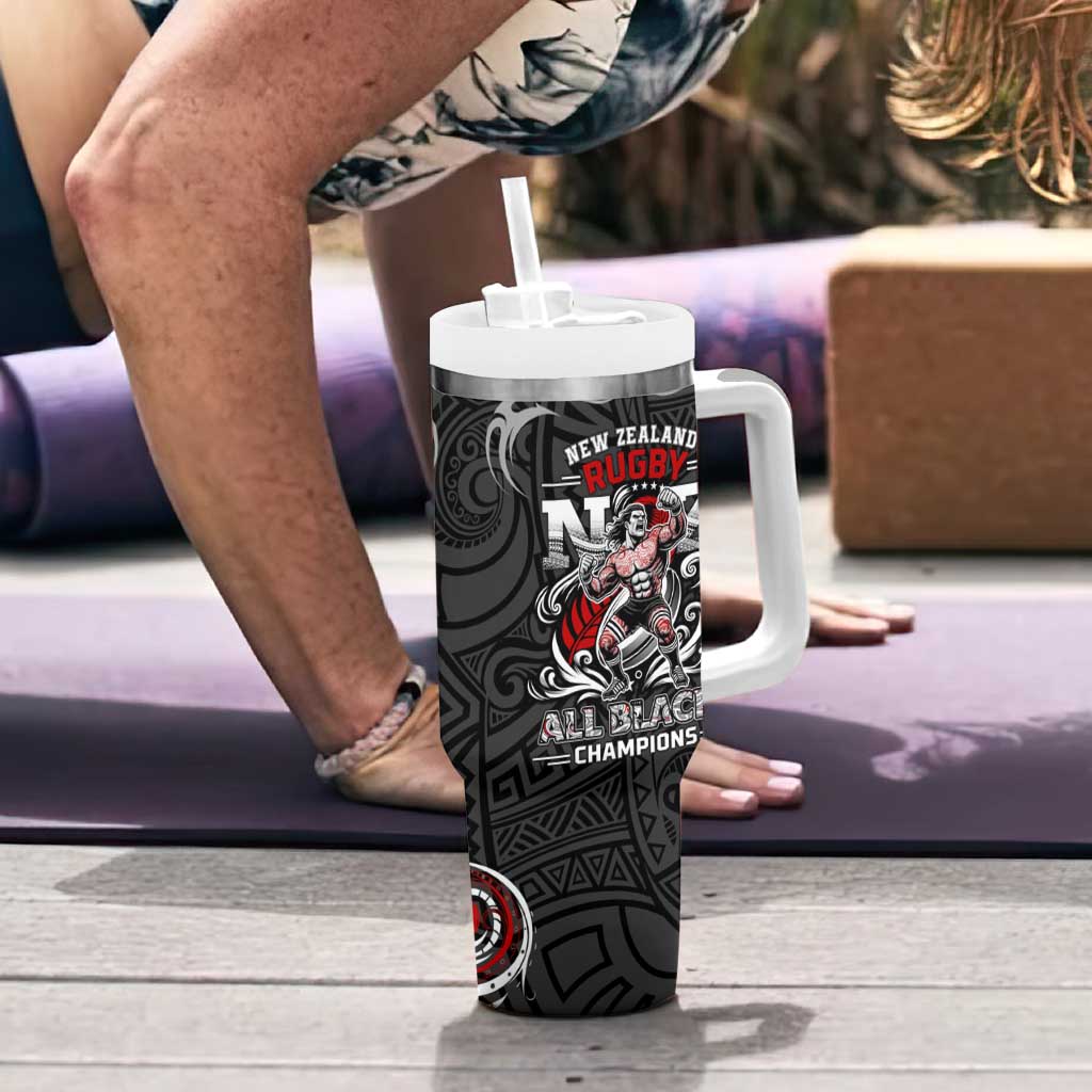 All Black NZL Rugby Champions Tumbler With Handle Maori Warrior DT02 - Polynesian Pride