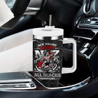 All Black NZL Rugby Champions Tumbler With Handle Maori Warrior DT02 - Polynesian Pride