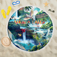Wailua Falls Hawaii Beach Blanket Kauai Natural Beauty DT02 One Size 150cm Art - Polynesian Pride