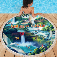 Wailua Falls Hawaii Beach Blanket Kauai Natural Beauty DT02 - Polynesian Pride