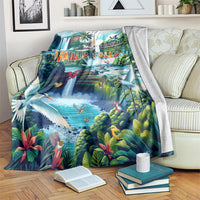 Wailua Falls Hawaii Blanket Kauai Natural Beauty DT02 Art - Polynesian Pride