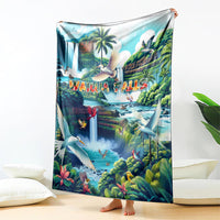 Wailua Falls Hawaii Blanket Kauai Natural Beauty DT02 - Polynesian Pride