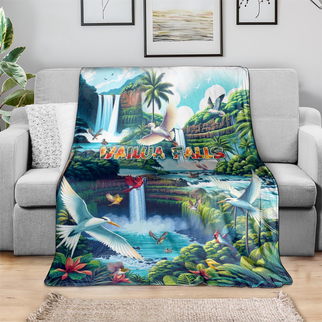 Wailua Falls Hawaii Blanket Kauai Natural Beauty DT02 - Polynesian Pride