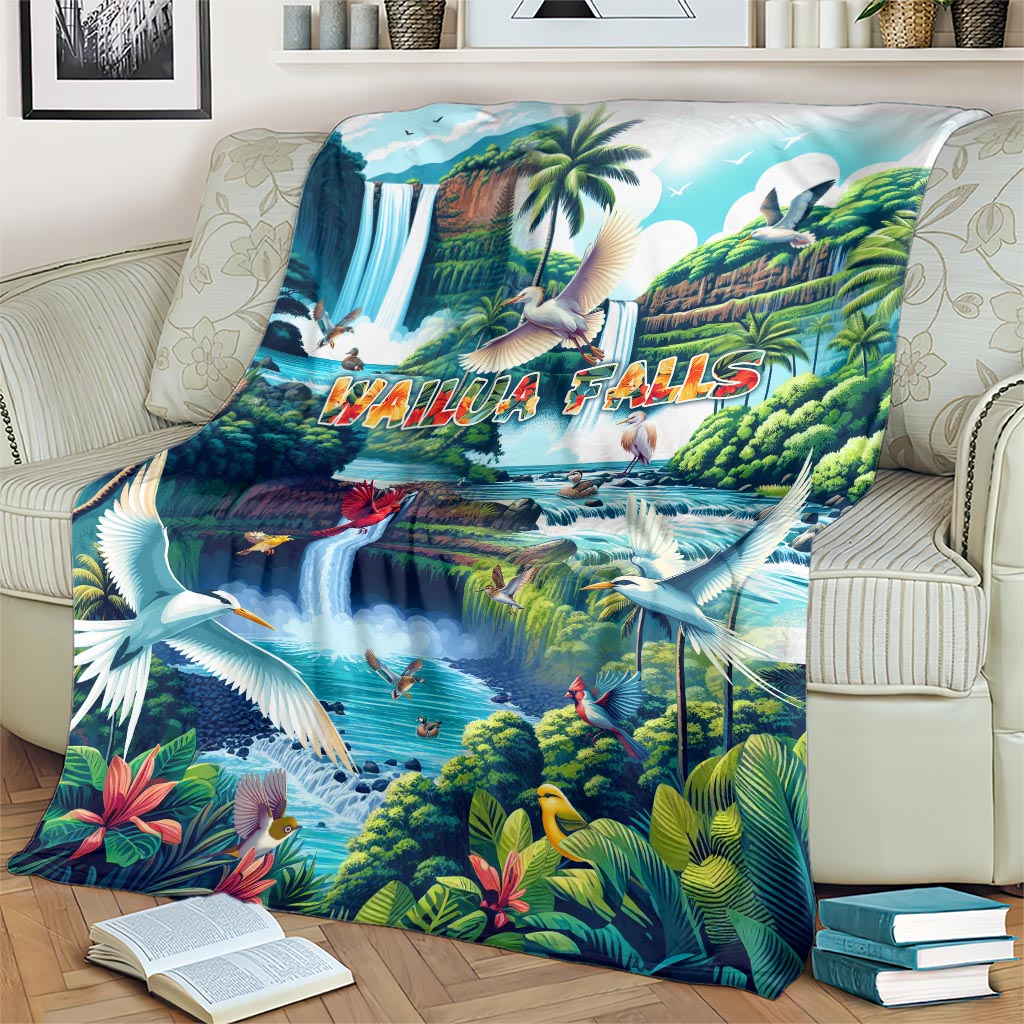 Wailua Falls Hawaii Blanket Kauai Natural Beauty DT02 - Polynesian Pride