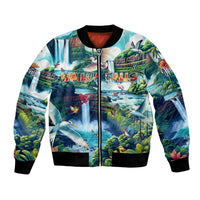 Wailua Falls Hawaii Bomber Jacket Kauai Natural Beauty DT02 Unisex Art - Polynesian Pride