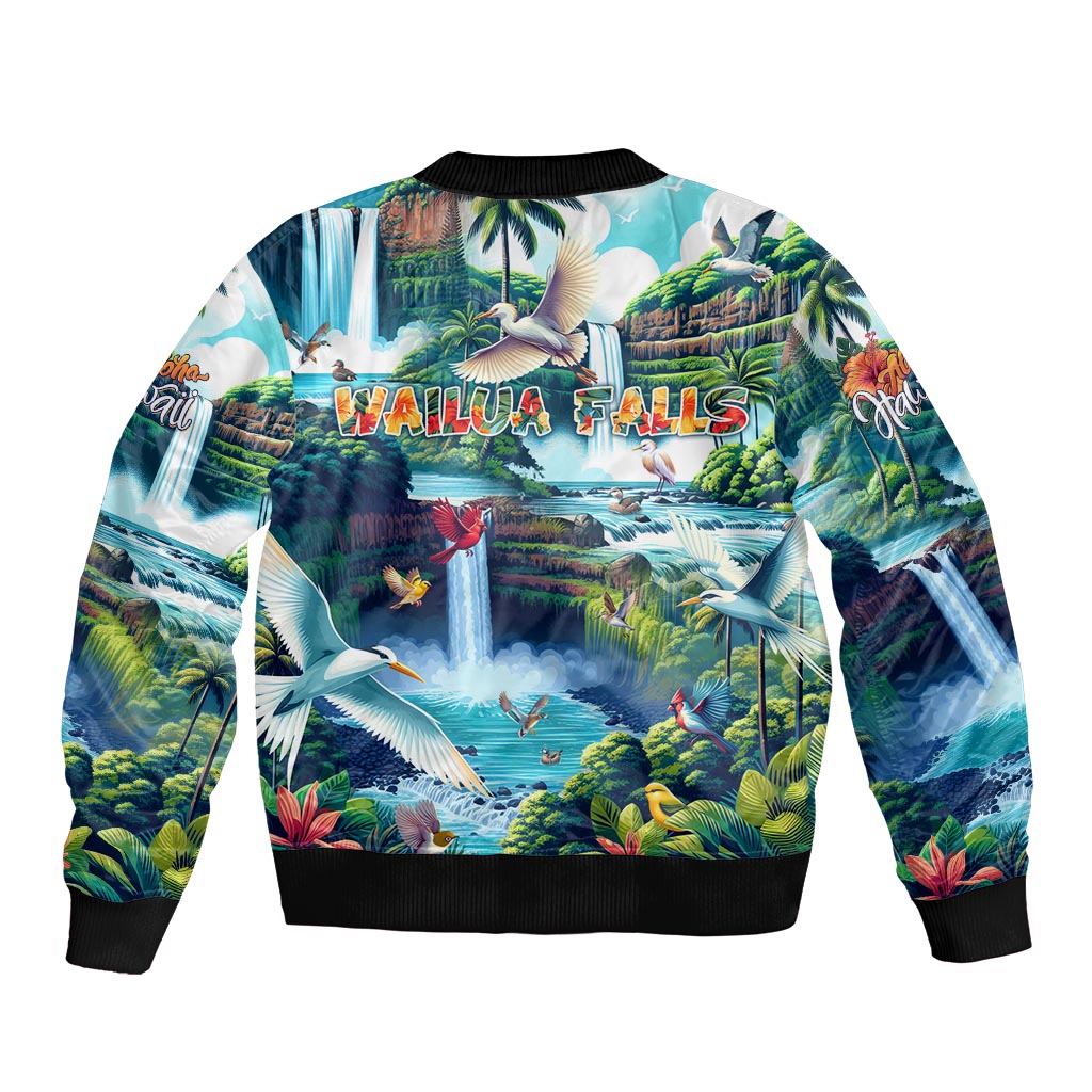 Wailua Falls Hawaii Bomber Jacket Kauai Natural Beauty DT02 - Polynesian Pride