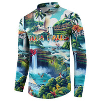 Wailua Falls Hawaii Button Sweatshirt Kauai Natural Beauty DT02 - Polynesian Pride