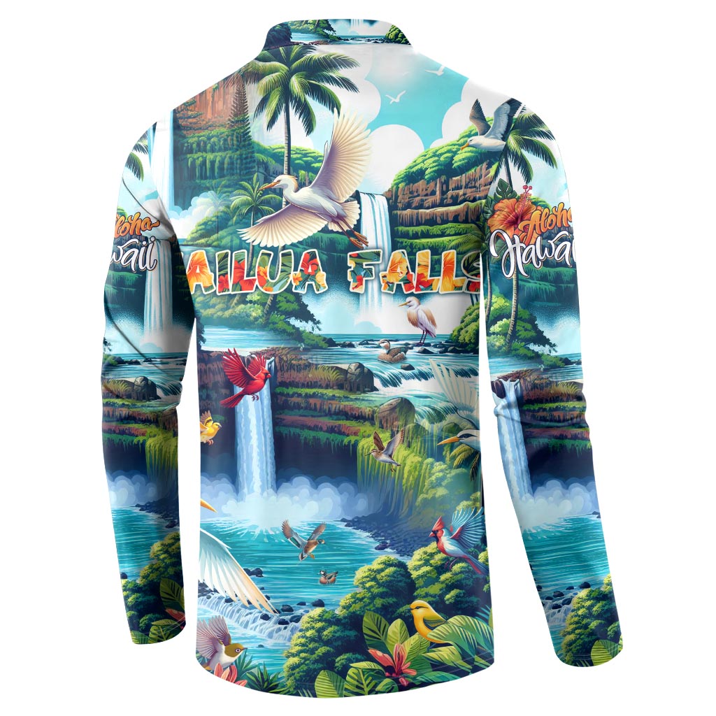 Wailua Falls Hawaii Button Sweatshirt Kauai Natural Beauty DT02 - Polynesian Pride