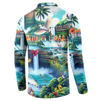 Wailua Falls Hawaii Button Sweatshirt Kauai Natural Beauty DT02 - Polynesian Pride