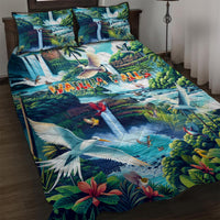 Wailua Falls Hawaii Quilt Bed Set Kauai Natural Beauty DT02 Art - Polynesian Pride