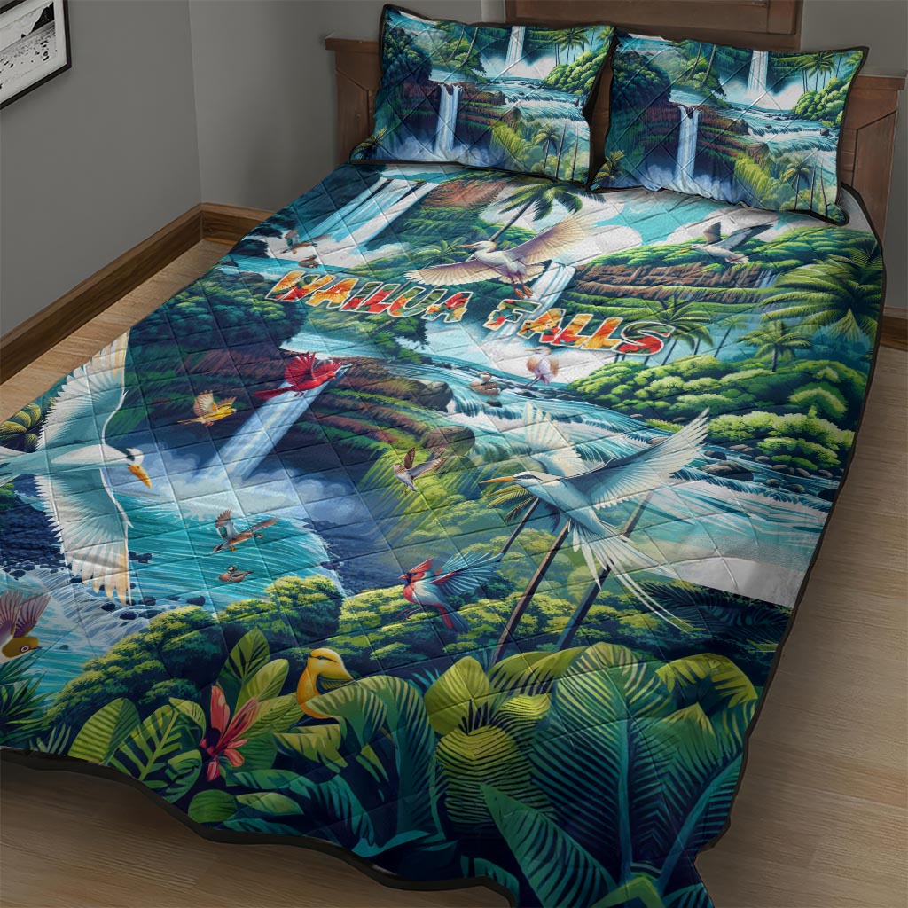 Wailua Falls Hawaii Quilt Bed Set Kauai Natural Beauty DT02 - Polynesian Pride