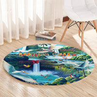 Wailua Falls Hawaii Round Carpet Kauai Natural Beauty DT02 - Polynesian Pride
