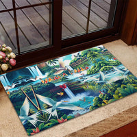 Wailua Falls Hawaii Rubber Doormat Kauai Natural Beauty DT02 - Polynesian Pride