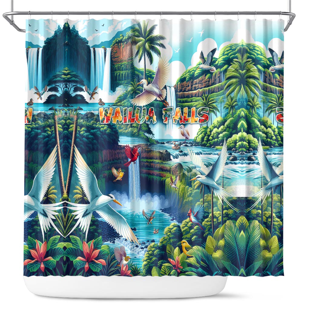 Wailua Falls Hawaii Shower Curtain Kauai Natural Beauty