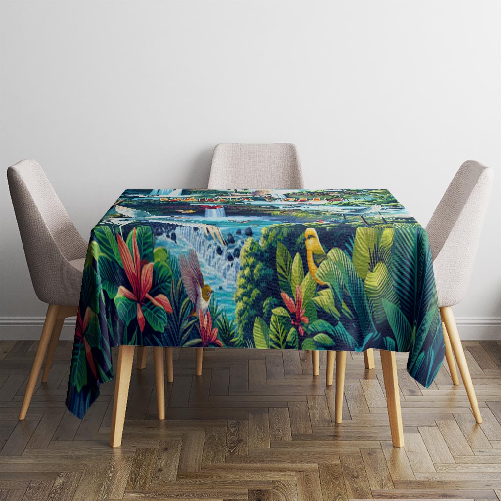 Wailua Falls Hawaii Tablecloth Kauai Natural Beauty DT02 - Polynesian Pride