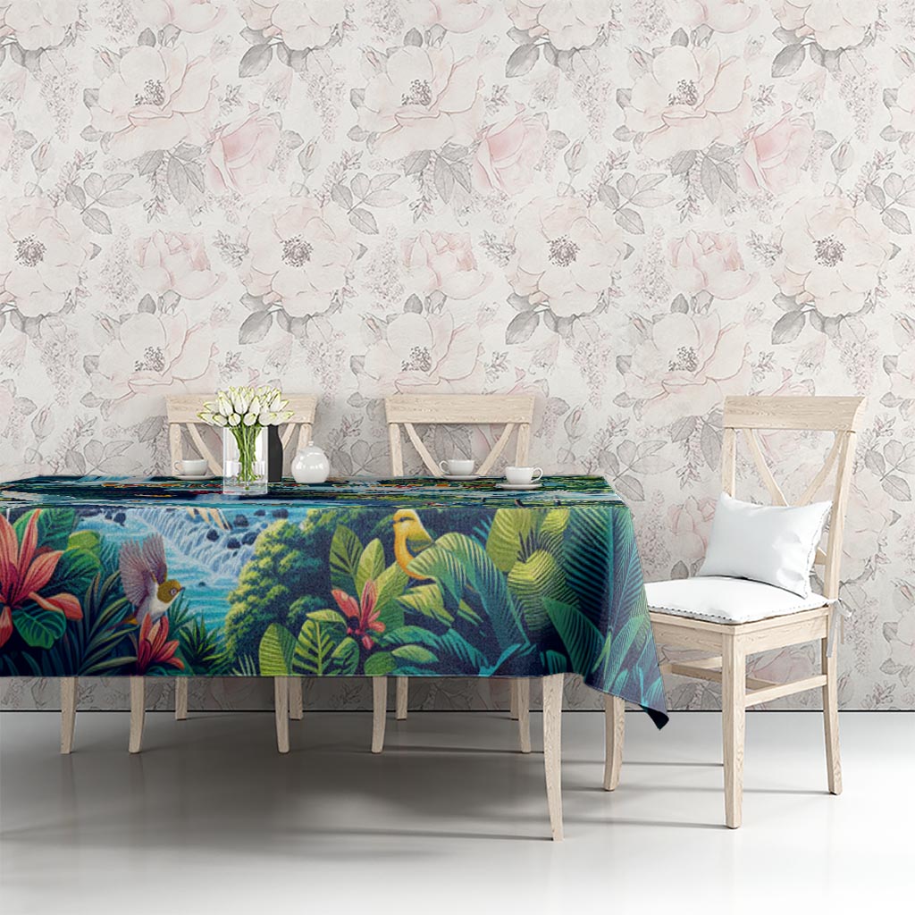 Wailua Falls Hawaii Tablecloth Kauai Natural Beauty DT02 - Polynesian Pride