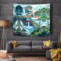 Wailua Falls Hawaii Tapestry Kauai Natural Beauty DT02 - Polynesian Pride