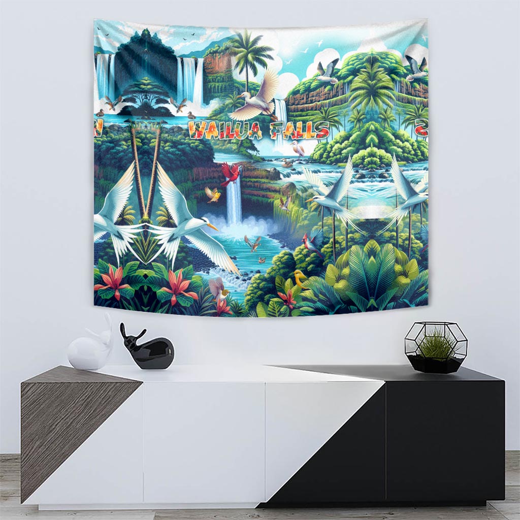 Wailua Falls Hawaii Tapestry Kauai Natural Beauty DT02 - Polynesian Pride