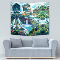 Wailua Falls Hawaii Tapestry Kauai Natural Beauty DT02 - Polynesian Pride
