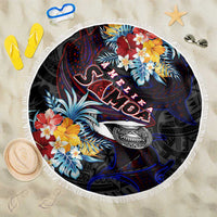 Amelika Samoa Sharks Polynesia Beach Blanket American Samoa DT02 One Size 150cm Black - Polynesian Pride