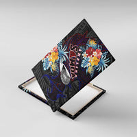 Amelika Samoa Sharks Polynesia Canvas Wall Art American Samoa DT02 With Frame Black - Polynesian Pride