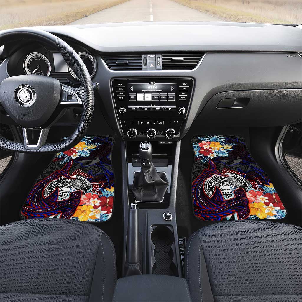 Amelika Samoa Sharks Polynesia Car Mats American Samoa DT02 Set 2pcs - Front Black - Polynesian Pride