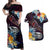 Personalized Amelika Samoa Sharks Polynesia Couples Matching Off Shoulder Maxi Dress and Hawaiian Shirt American Samoa