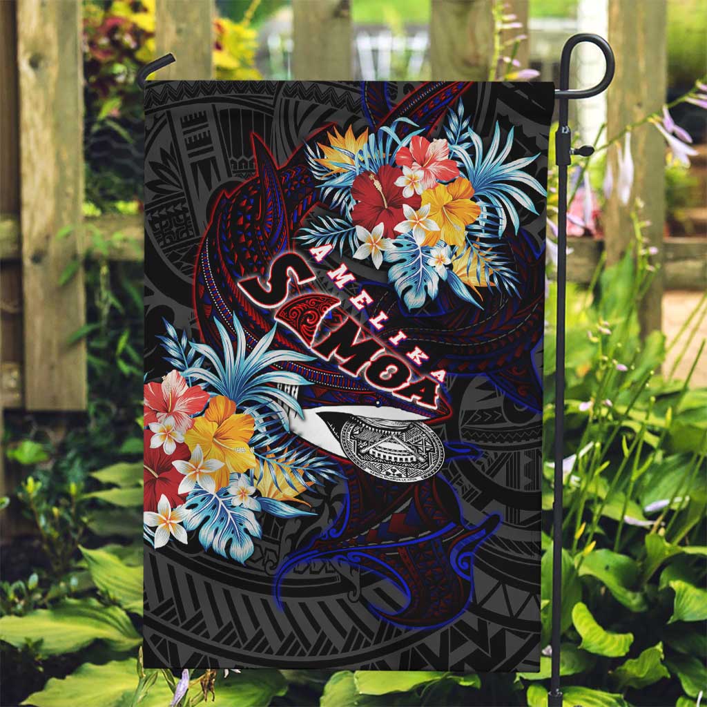 Amelika Samoa Sharks Polynesia Garden Flag American Samoa DT02 Garden Flag Black - Polynesian Pride