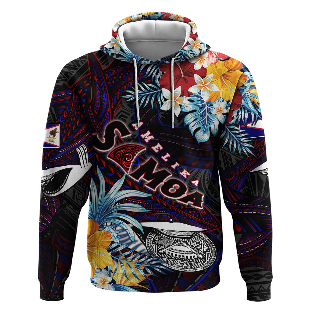 Personalized Amelika Samoa Sharks Polynesia Hoodie American Samoa DT02 Pullover Hoodie Black - Polynesian Pride