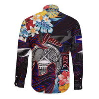 Personalized Amelika Samoa Sharks Polynesia Long Sleeve Button Shirt American Samoa DT02 - Polynesian Pride