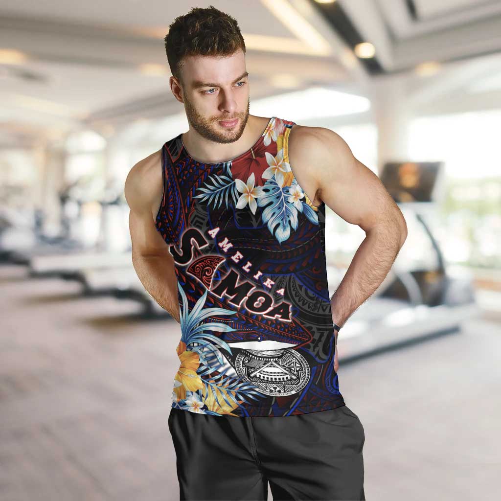 Personalized Amelika Samoa Sharks Polynesia Men Tank Top American Samoa DT02 Black - Polynesian Pride