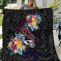 Amelika Samoa Sharks Polynesia Quilt American Samoa DT02 Black - Polynesian Pride