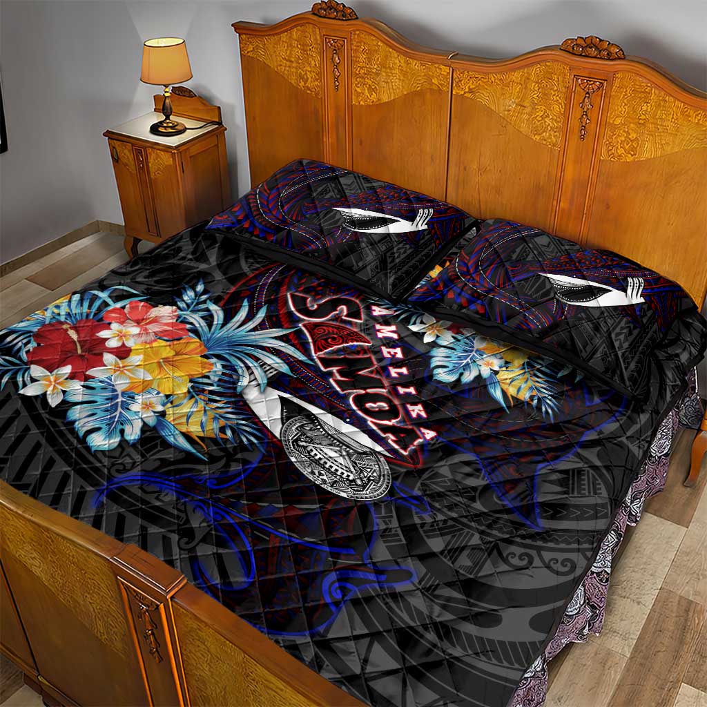 Amelika Samoa Sharks Polynesia Quilt Bed Set American Samoa DT02 - Polynesian Pride