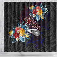 Amelika Samoa Sharks Polynesia Shower Curtain American Samoa DT02 - Polynesian Pride