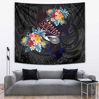 Amelika Samoa Sharks Polynesia Tapestry American Samoa DT02 Black - Polynesian Pride