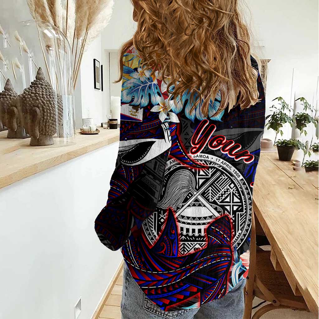 Personalized Amelika Samoa Sharks Polynesia Women Casual Shirt American Samoa DT02 - Polynesian Pride