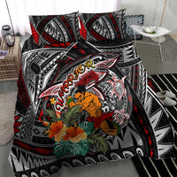 American Samoa Warrior Bedding Set Shark Turtle Polynesian Tattoo DT02 - Polynesian Pride