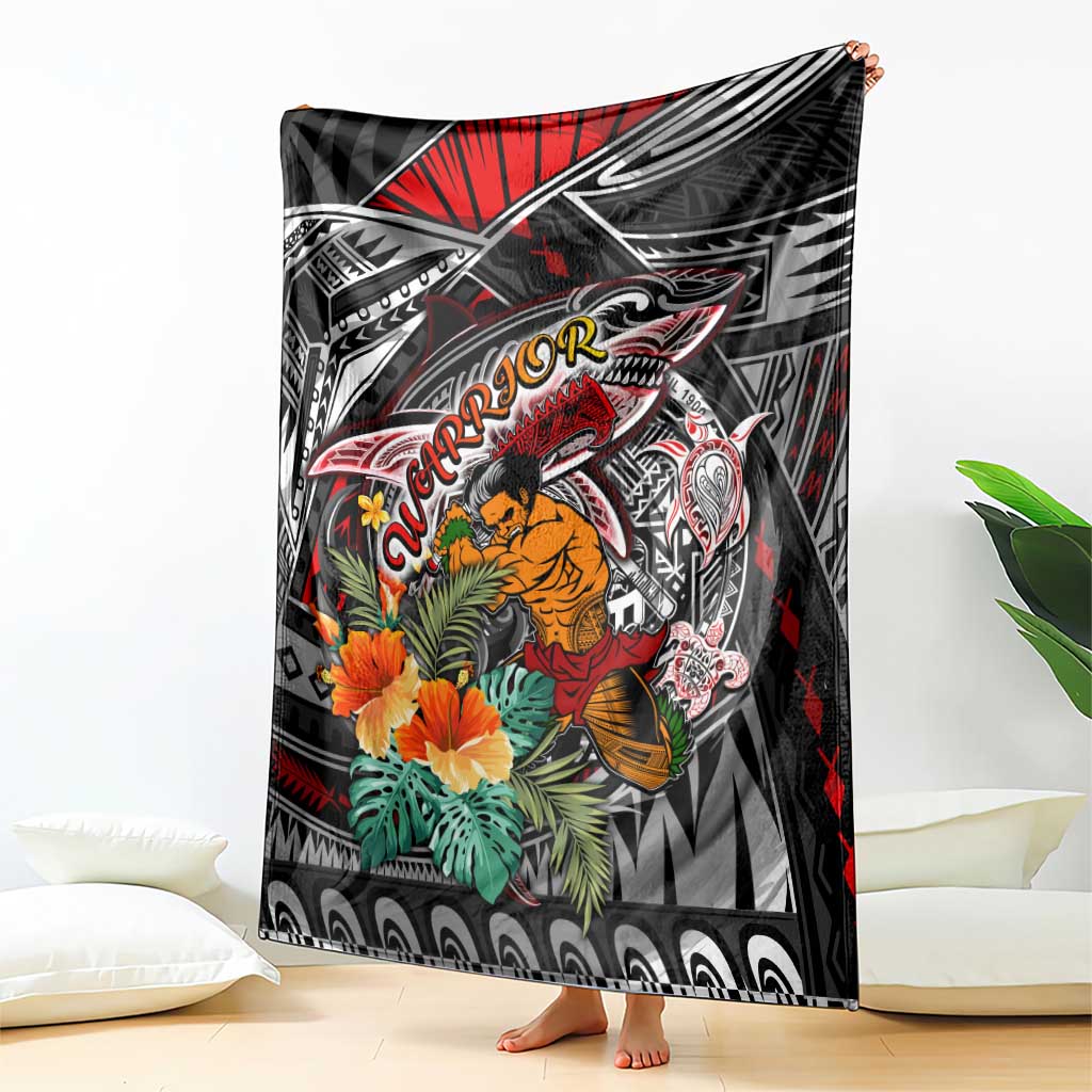 American Samoa Warrior Blanket Shark Turtle Polynesian Tattoo DT02 - Polynesian Pride