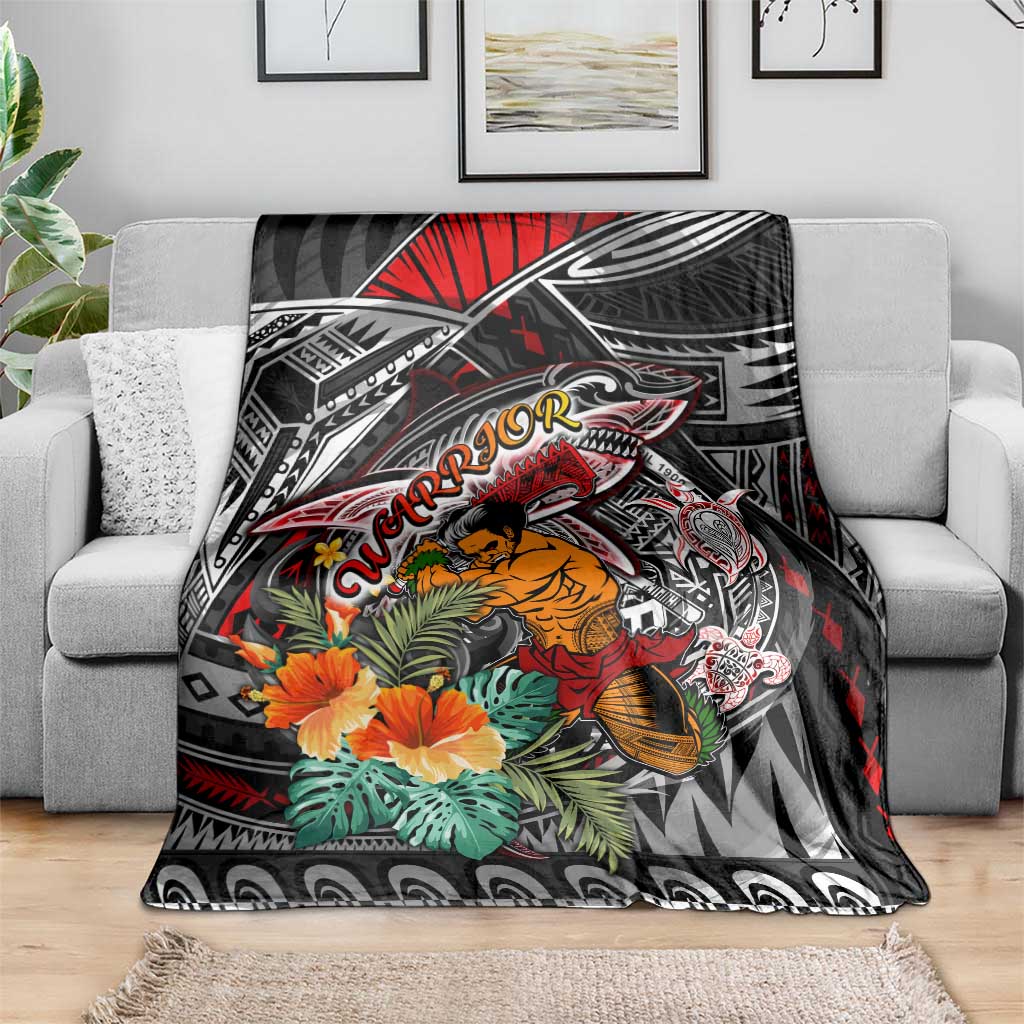 American Samoa Warrior Blanket Shark Turtle Polynesian Tattoo DT02 - Polynesian Pride