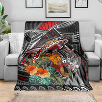 American Samoa Warrior Blanket Shark Turtle Polynesian Tattoo DT02 - Polynesian Pride
