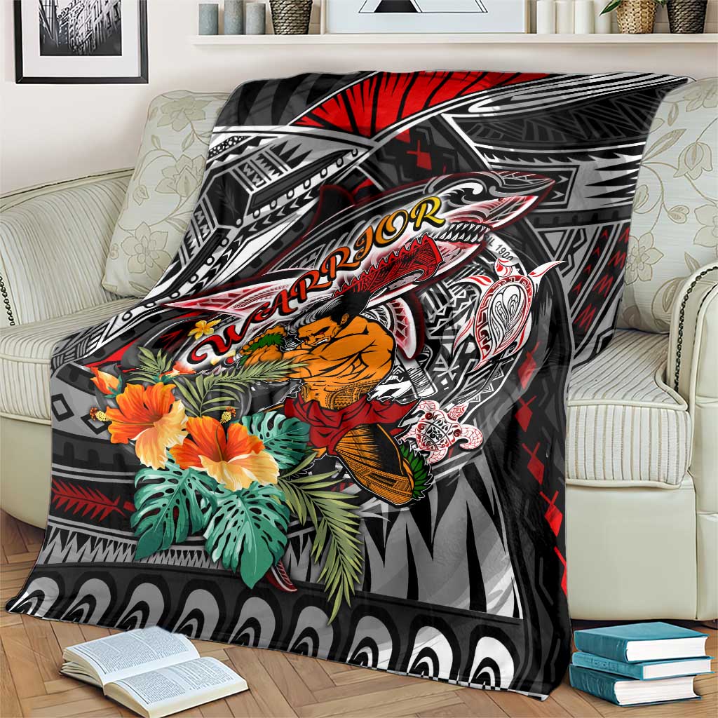 American Samoa Warrior Blanket Shark Turtle Polynesian Tattoo DT02 - Polynesian Pride