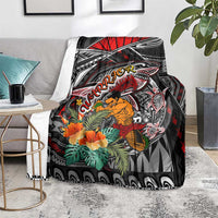 American Samoa Warrior Blanket Shark Turtle Polynesian Tattoo DT02 - Polynesian Pride