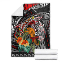 American Samoa Warrior Blanket Shark Turtle Polynesian Tattoo DT02 - Polynesian Pride
