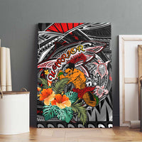 American Samoa Warrior Canvas Wall Art Shark Turtle Polynesian Tattoo DT02 - Polynesian Pride