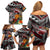 Personalized American Samoa Warrior Family Matching Off Shoulder Short Dress and Hawaiian Shirt Shark Turtle Polynesian Tattoo