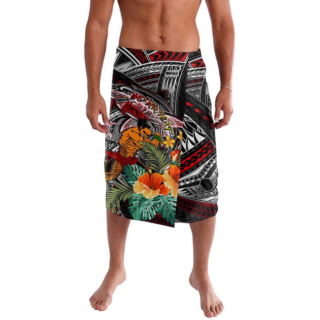 Personalized American Samoa Warrior Lavalava Shark Turtle Polynesian Tattoo DT02 Black - Polynesian Pride