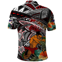Personalized American Samoa Warrior Polo Shirt Shark Turtle Polynesian Tattoo DT02 - Polynesian Pride